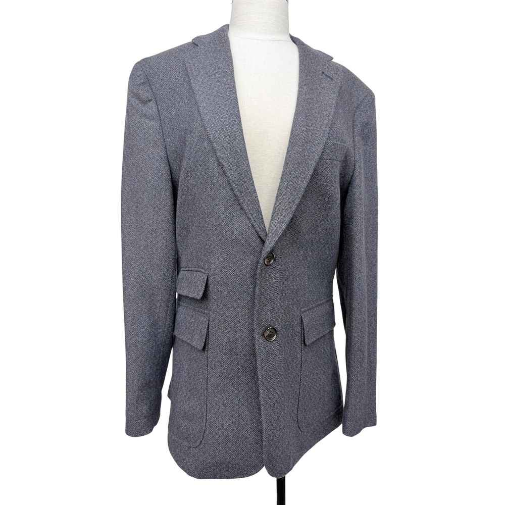 Joseph Abboud Blazer Mens S Gray Herringbone Wool Blend Elbow Patches